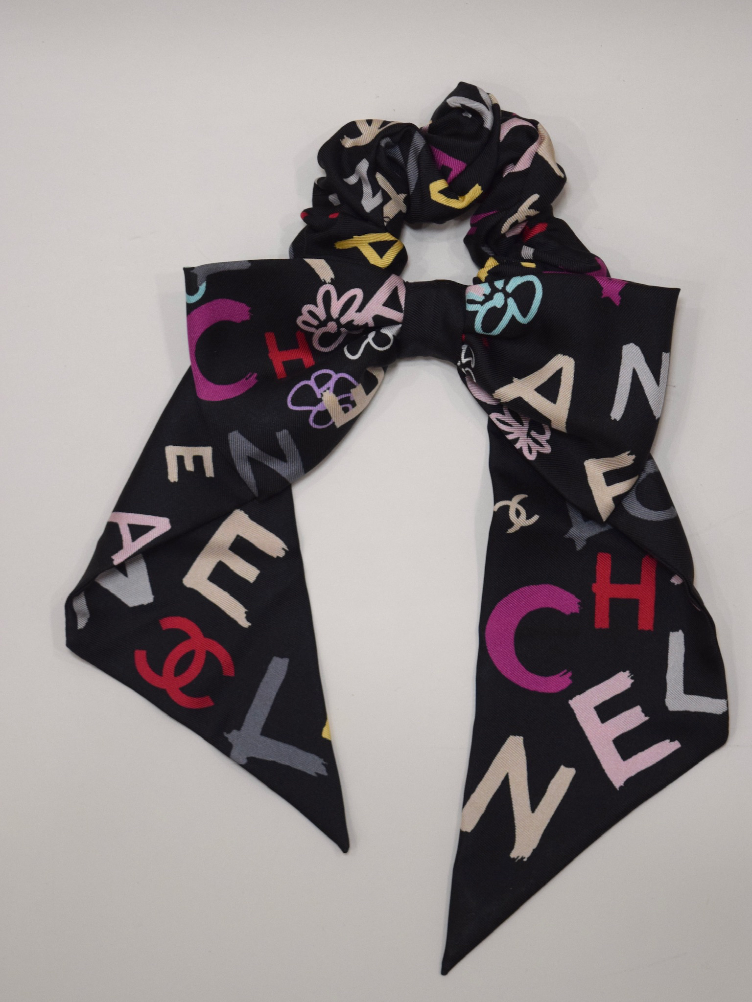 Chanel Multicolor Hair Bow Scrunchie