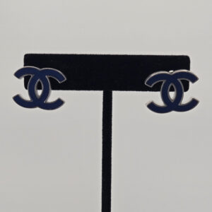 Chanel Blue CC Earrings