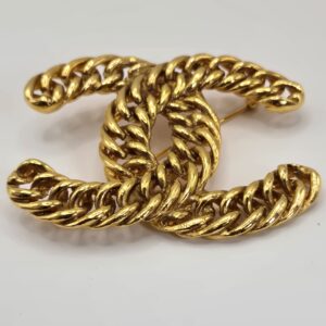 Chanel 80's Classic Large CC Brooch