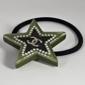 Chanel Green Resin Star Hair Tie 17C