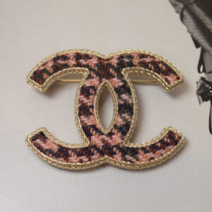 Chanel Pink Plaid Edinburgh Collection Brooch B13A