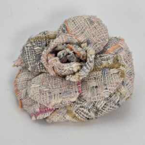 Chanel Tweed Camelia Brooch