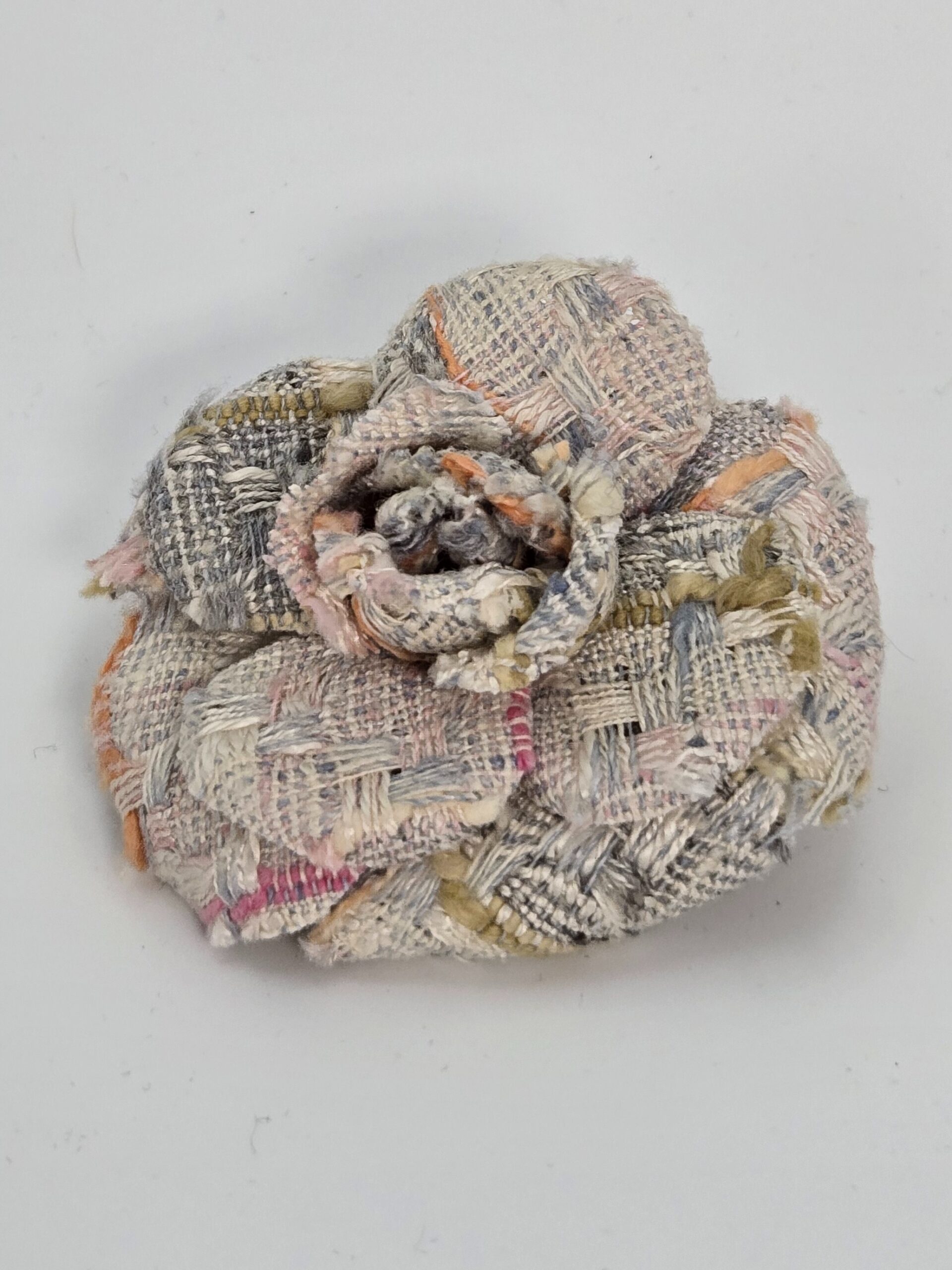 Chanel Tweed Camelia Brooch