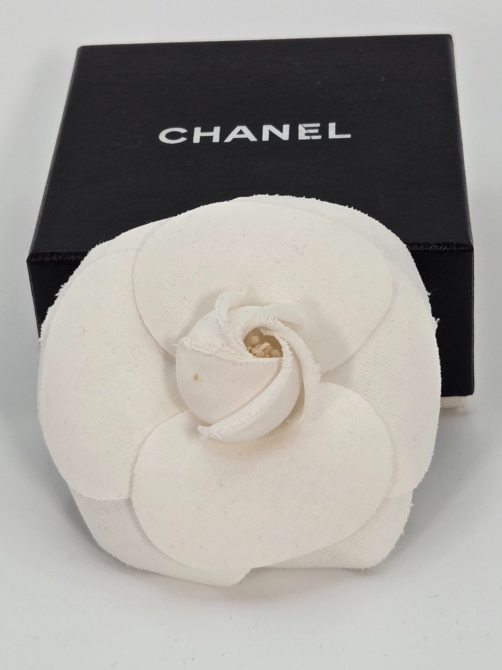 Chanel White Camelia Brooch