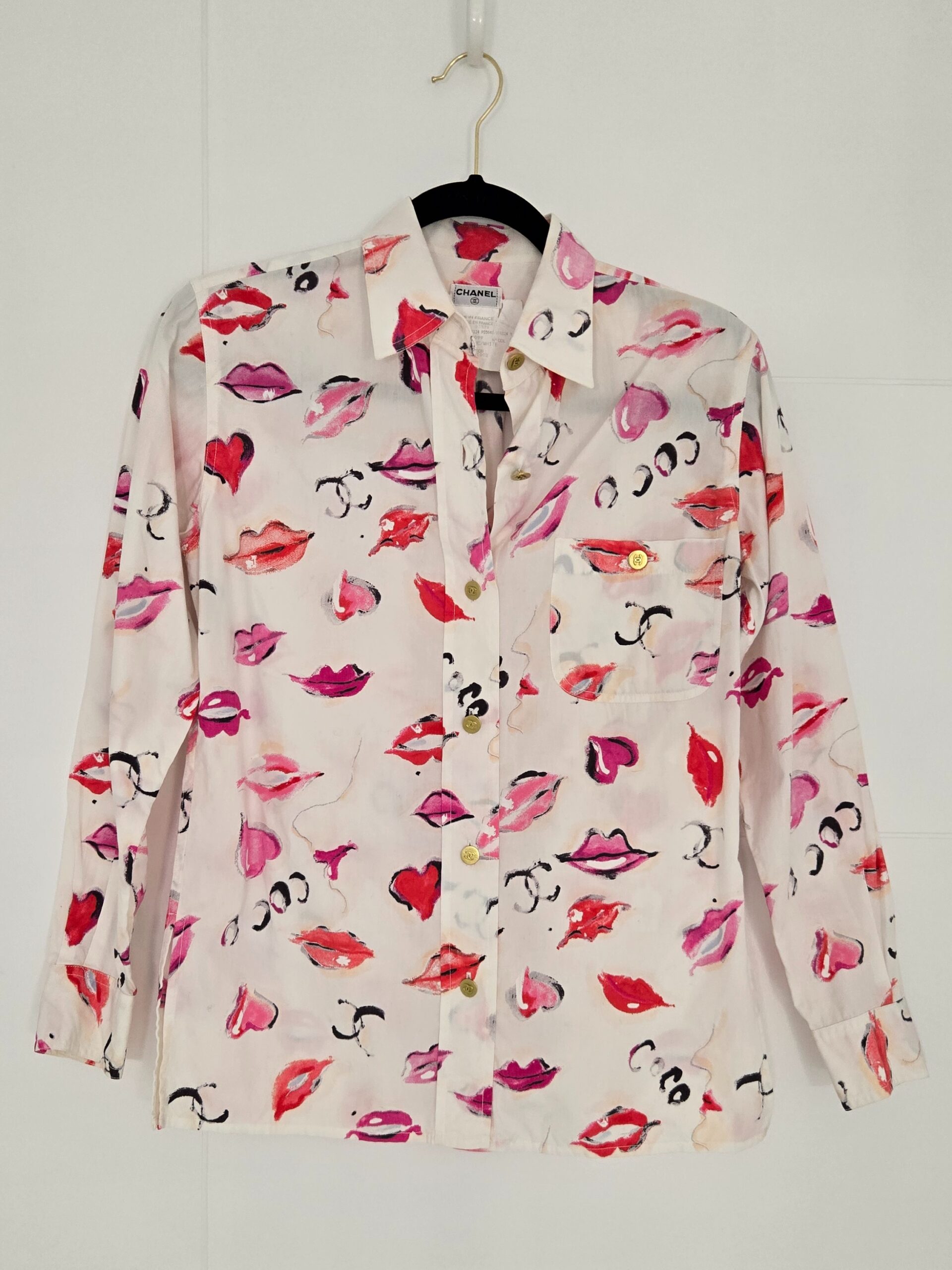 Chanel 1990s "Lipstick" Button-down Shirt