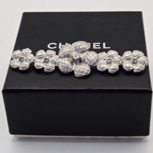 Chanel 98A Silvery Camelia Brooch