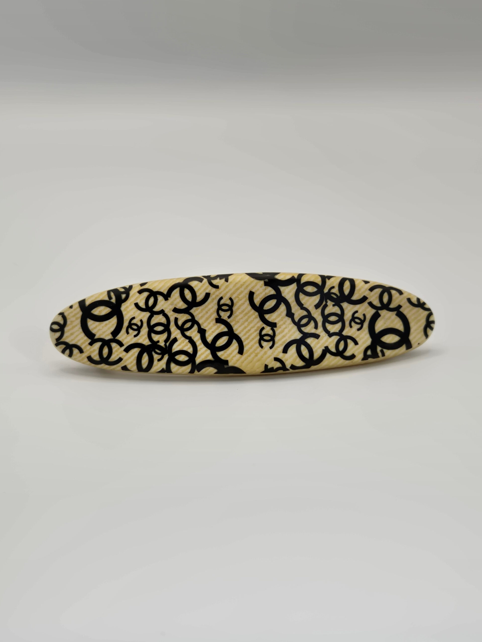 Chanel Barrette - Beige with Black CC