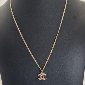 Chanel 04A Small Multicolor Crystal CC Necklace