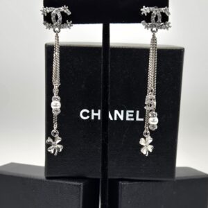 Chanel Silver Dangle Earrings F23P