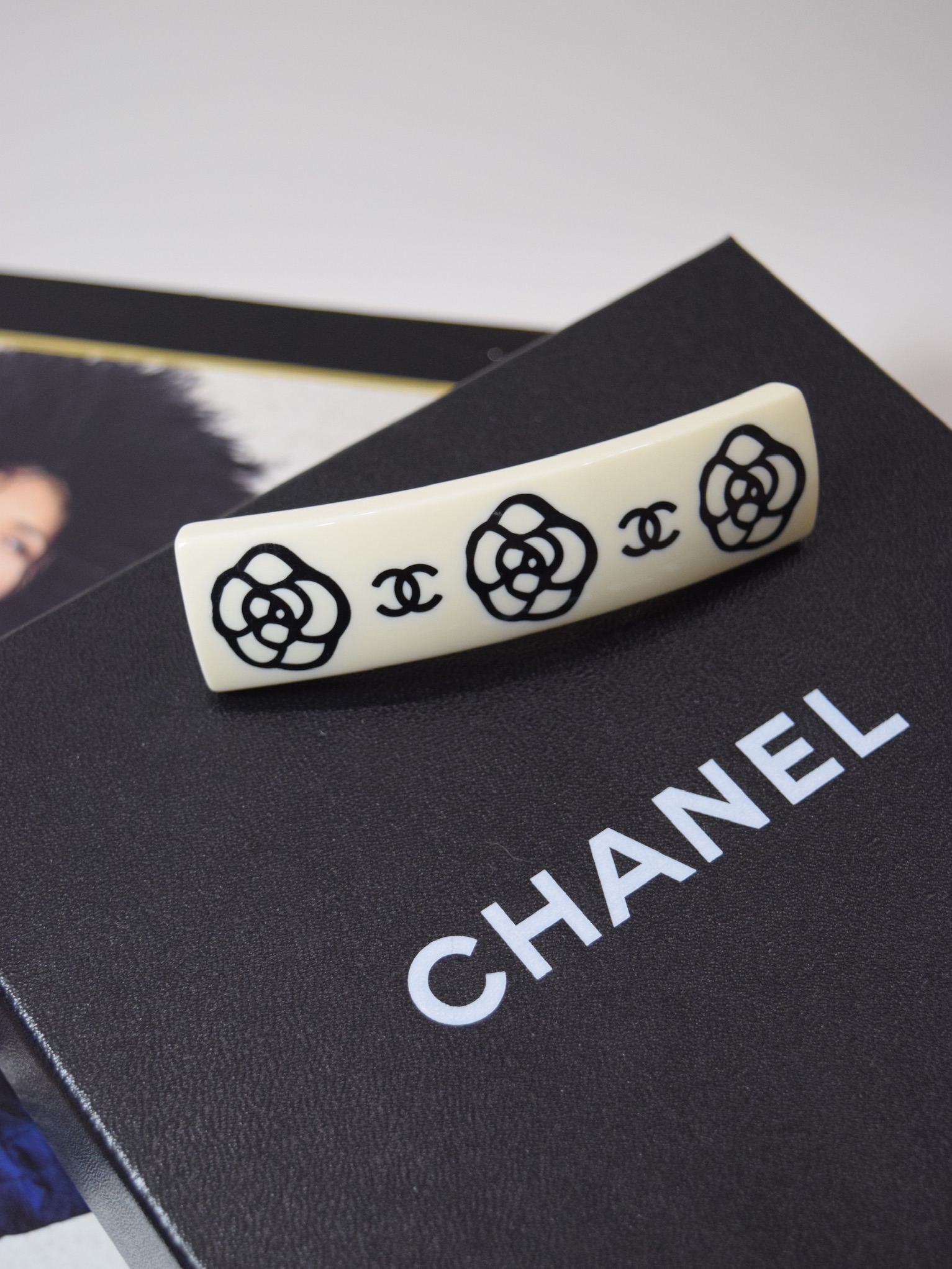 Chanel Camellia and CC Hair Barrette