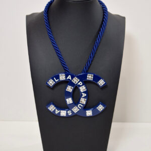 Chanel LaPausa XL Blue CC Necklace