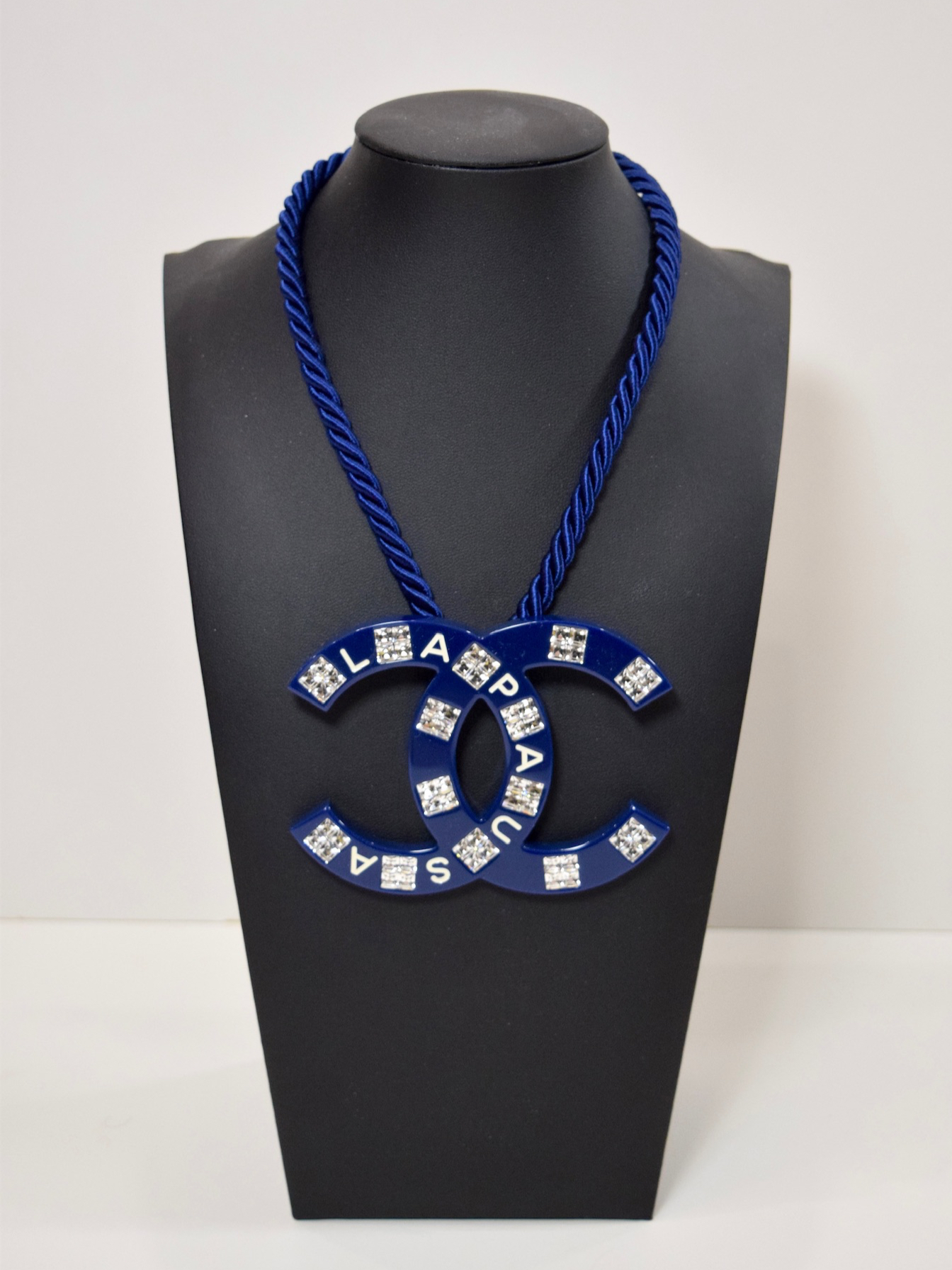 Chanel LaPausa XL Blue CC Necklace