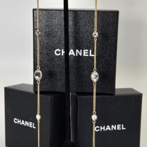 Miu Miu Rhinestone Pierced Earrings 6.2"