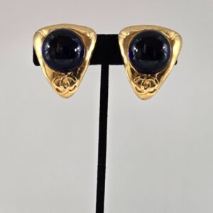 Chanel Vintage Blue Gripoix Earrings