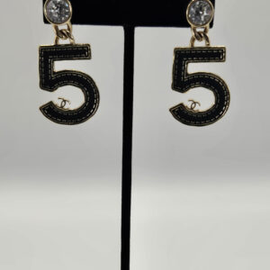 Chanel 5 Denim Earrings