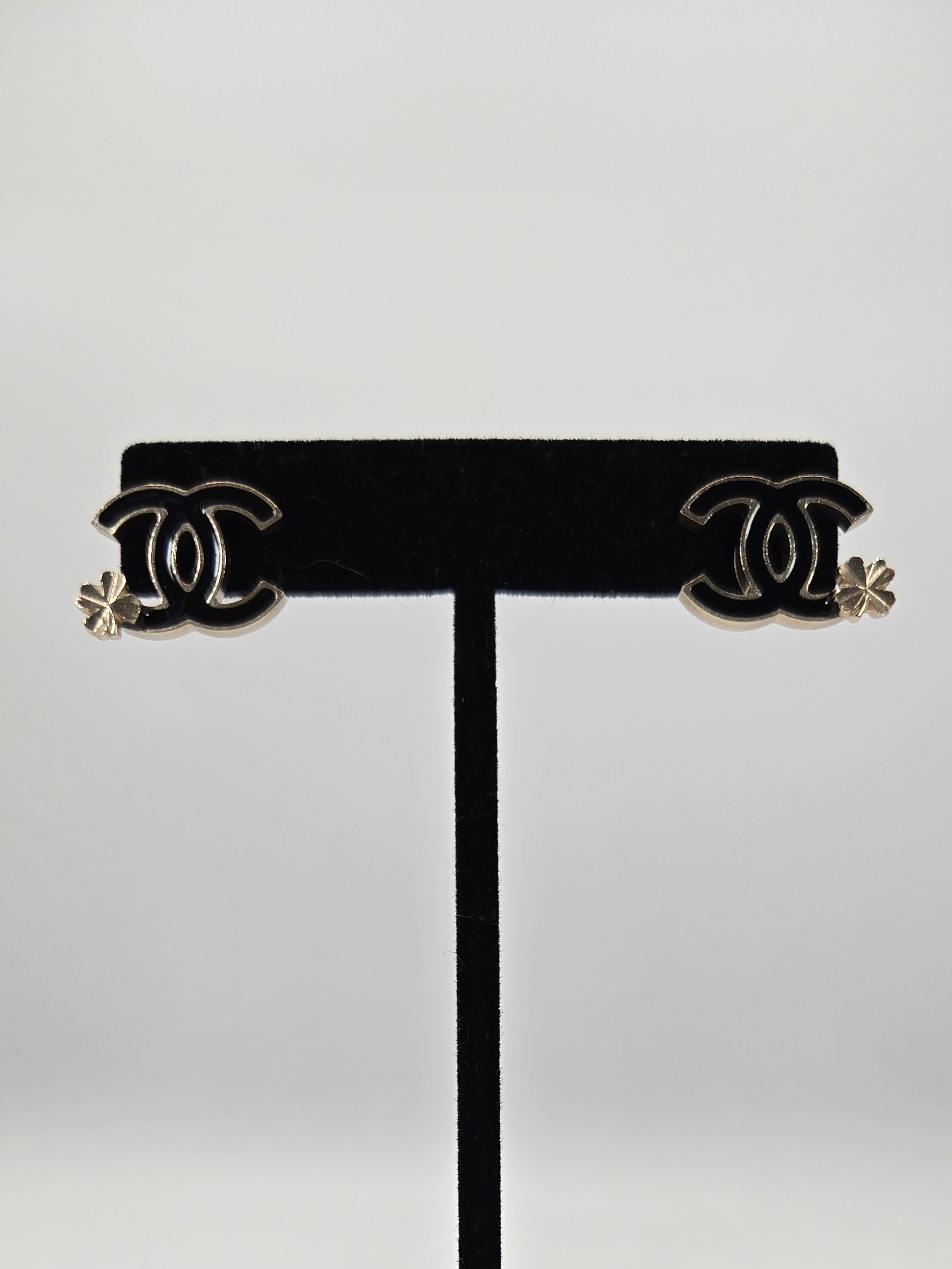 Chanel CC Earrings with Clover Adornment