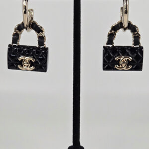 Chanel Black Handbag Earrings B23C