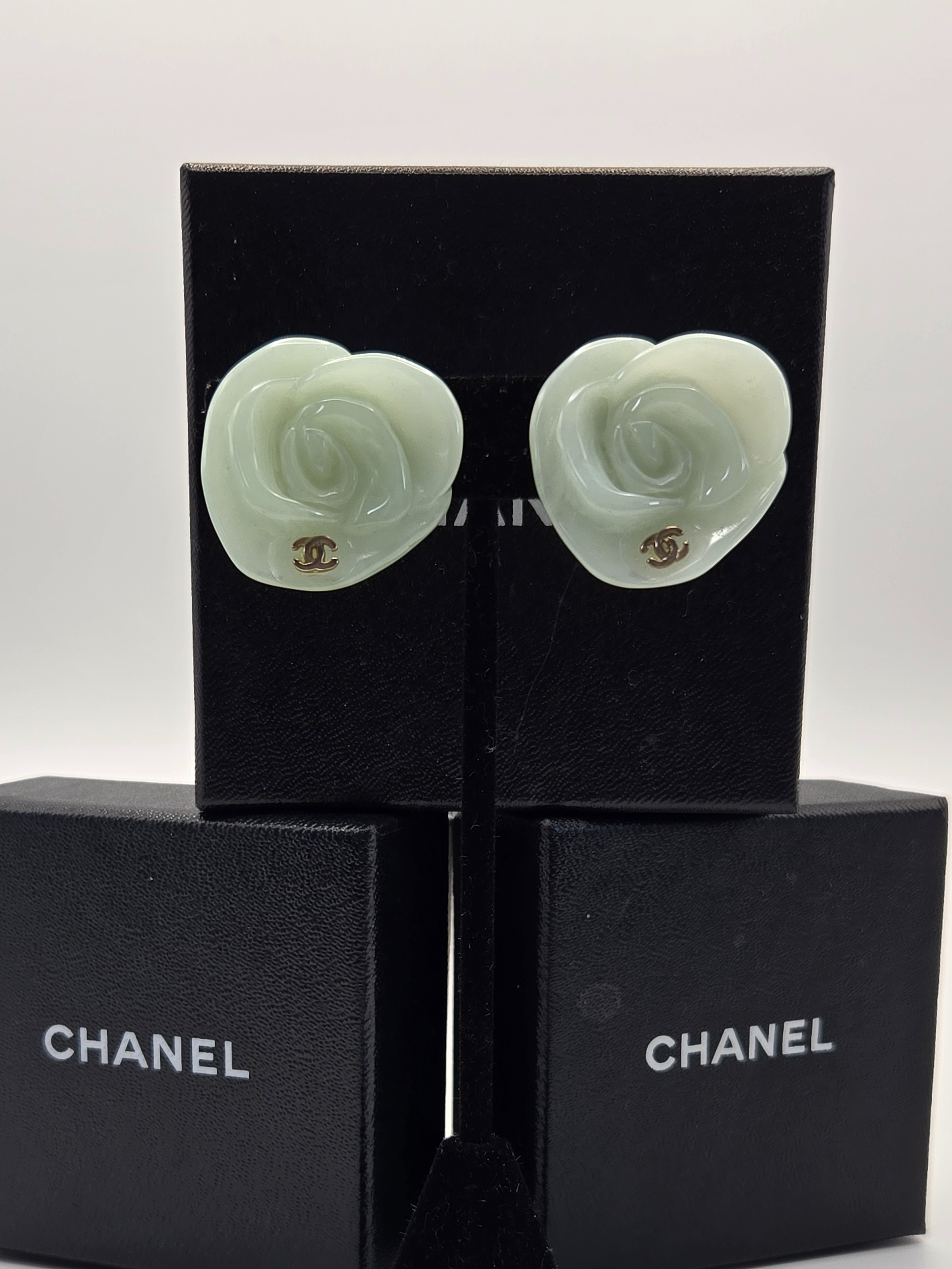 Chanel CC Camellia Earrings 02P