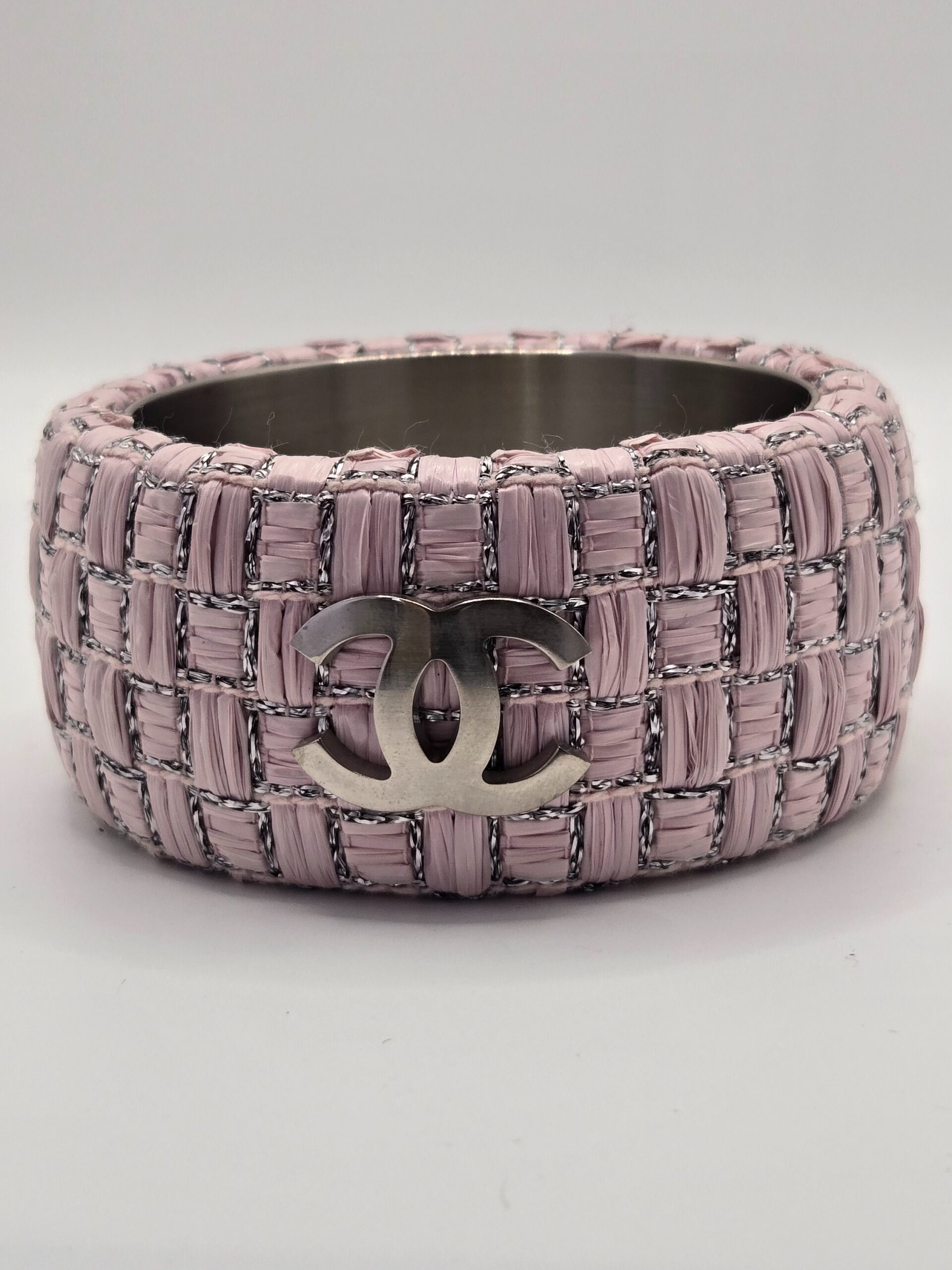 Chanel Pink Tweed Bangle B14P