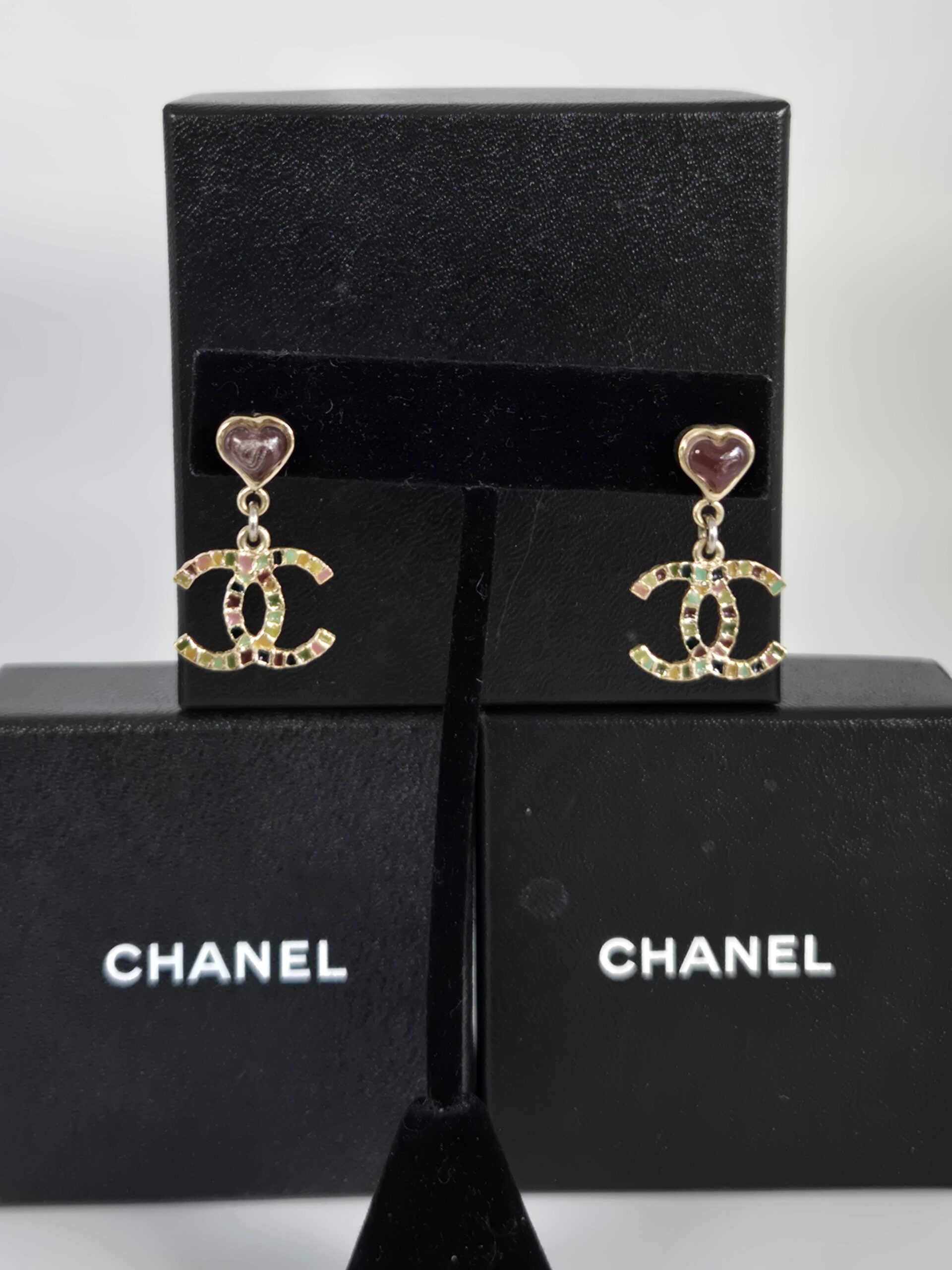 Chanel Heart CC Logo Earrings 08A