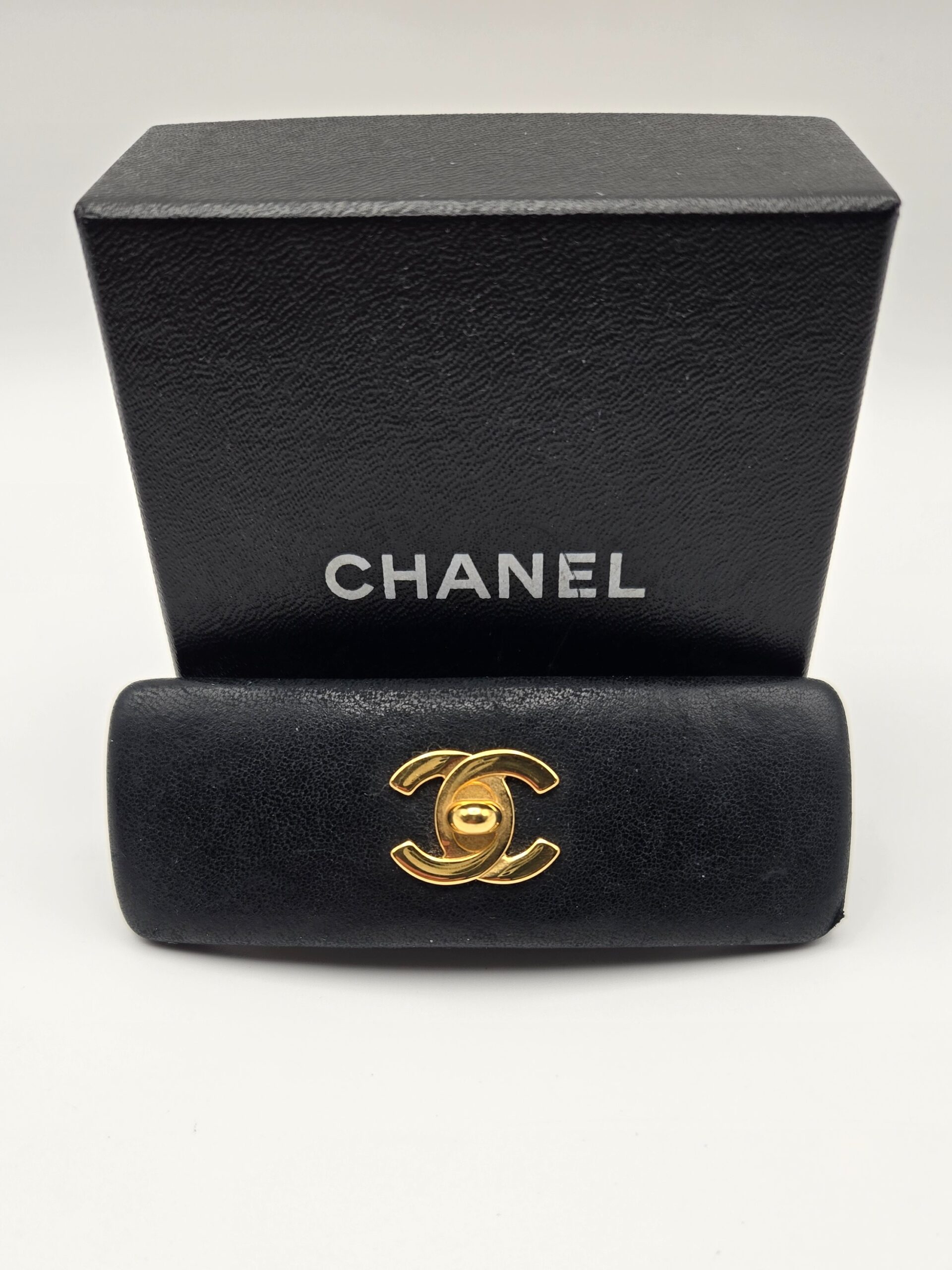 Chanel Gold Turnlock Barrette 90s