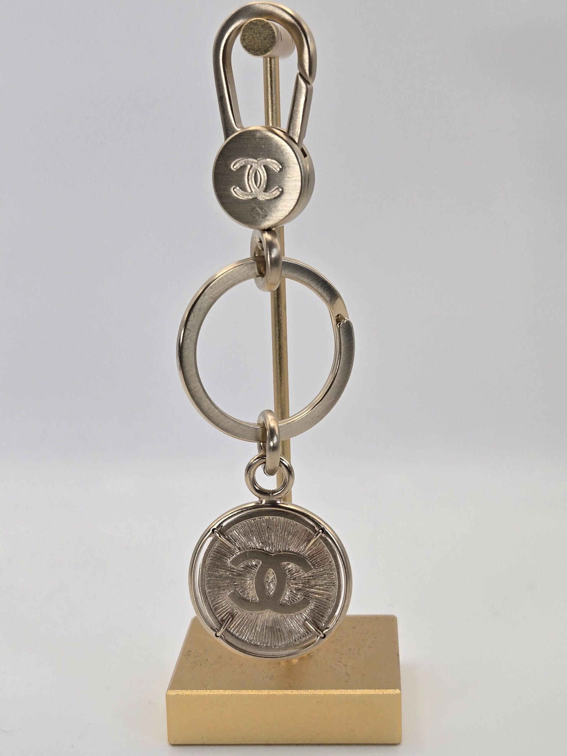 Chanel 06P CC coin key charm gold tone bag charm 4.5 inch