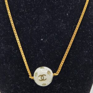 Chanel 98P CC ball necklace gold chain 15 inch